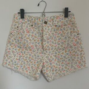 Billabong Floral Print Jean Shorts - Multicolor on Cream